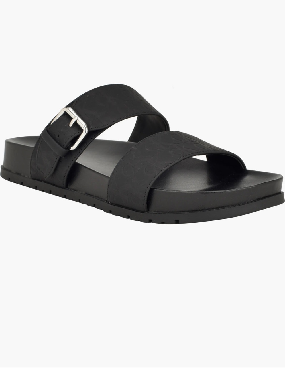 Calvin Klein Landesa Black logo slide Sandal Shoes size 7 NEW